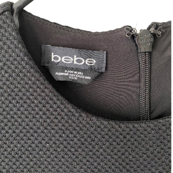 $20 flash sale! BeBe asymmetrical cap sleeve quilted black mini dress XS - Picture 7 of 7